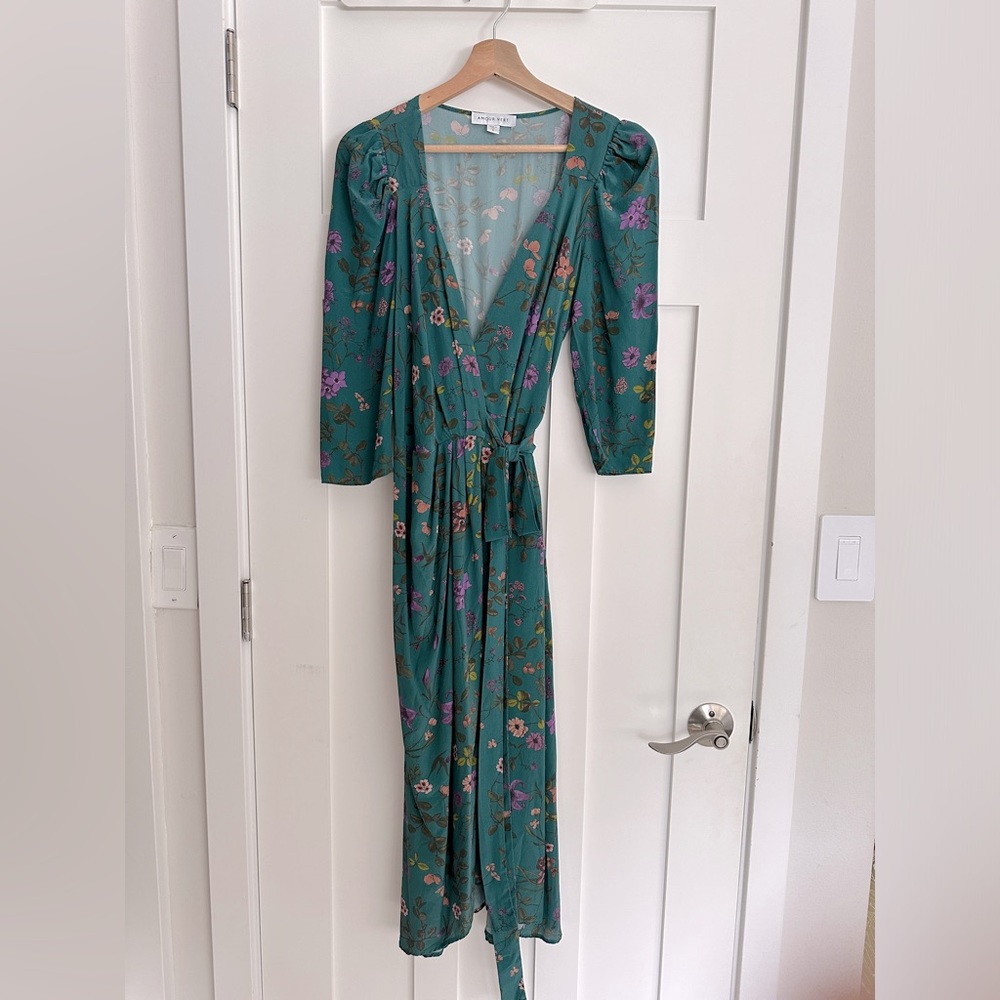 Amour Vert Washable Silk Wrap Dress